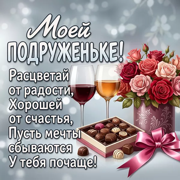 Picture картинка подруге с любовью и добрыми пожеланиями