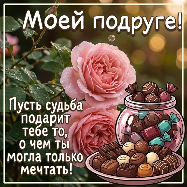 Postcard картинка лучшая подруга всегда рядом в сердце
