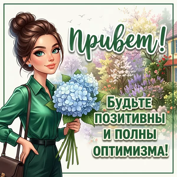 Postcard картинка лови привет и заряд позитива