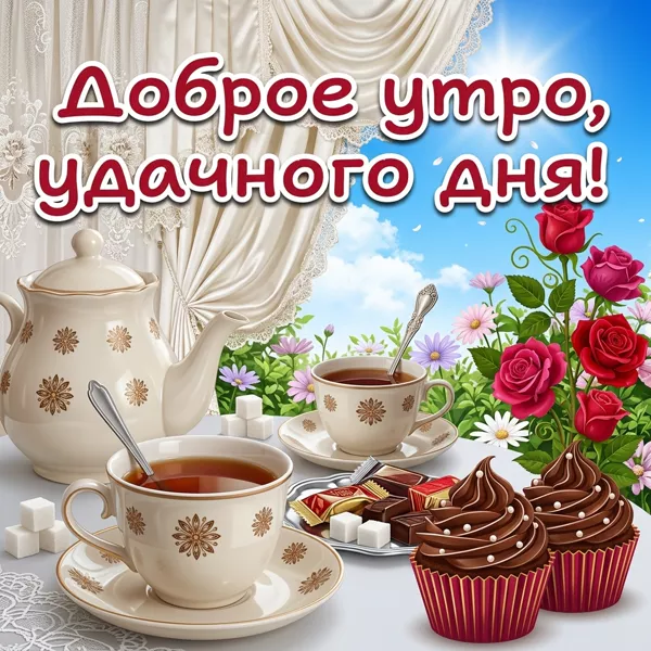Открытка открытка доброе утро с кофе