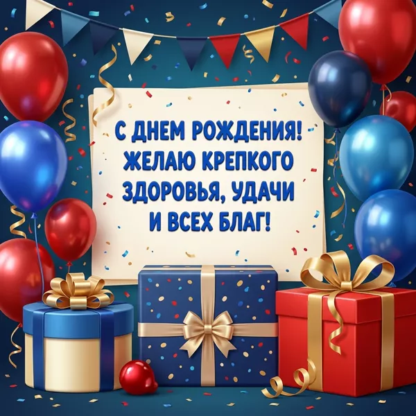 Postcard картинка всех благ тебе, с днем рождения