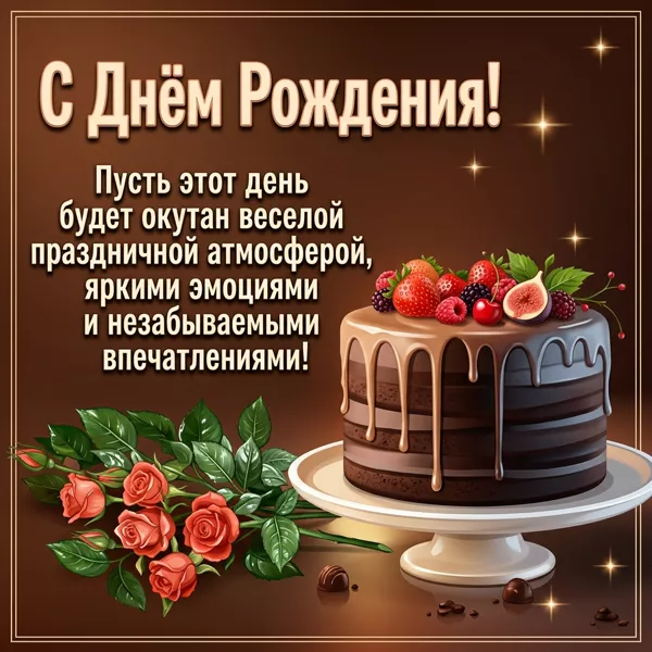 Postcard картинка пусть день рождения будет окутан праздничной атмосферой