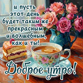 Postcard картинка прекрасного утра и дня, такого же как ты