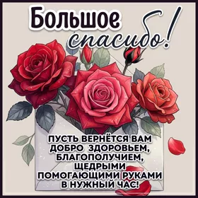 Picture открытка пусть все добро вернется вам, спасибо