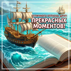 Postcard открытка отличного тебе отдыха, мой друг