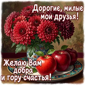 Postcard открытка милые друзья, счастья вам