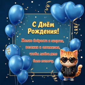 Postcard открытка больше бодрости и оптимизма в твой праздник