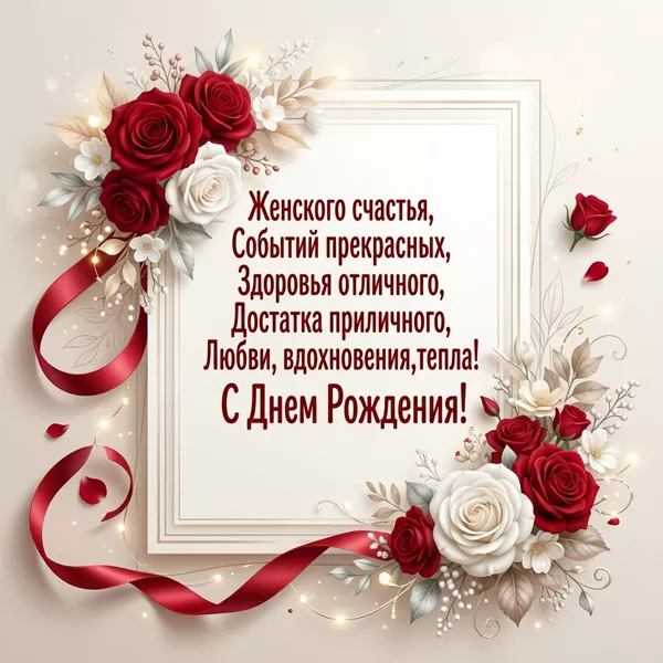 Picture открытка с днем рождения, женского счастья и здоровья