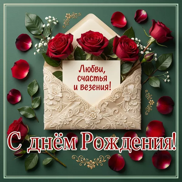 Picture открытка любви, счастья и везения, с днем рождения