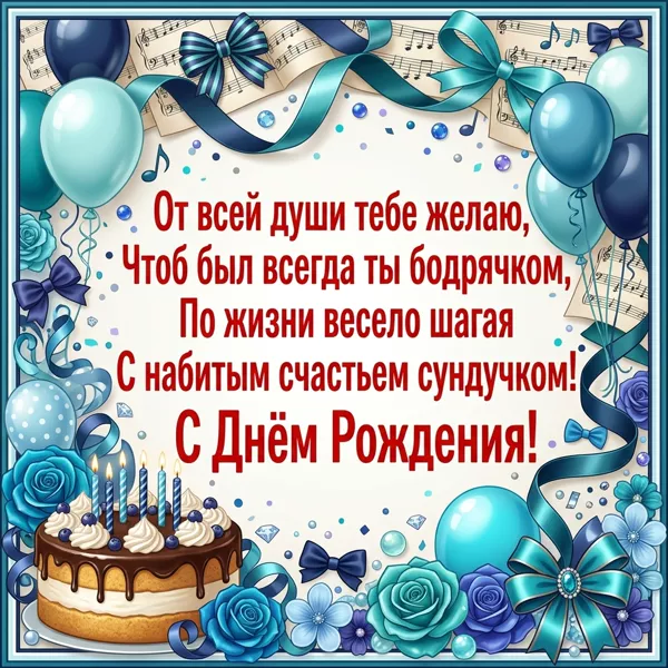 Postcard картинка от всей души тебе счастья, с праздником