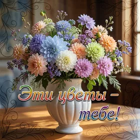 Postcard картинка эти цветы - тебе