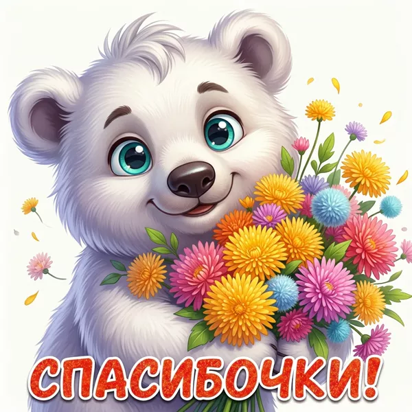 Picture открытка спасибочки, прими этот букетик
