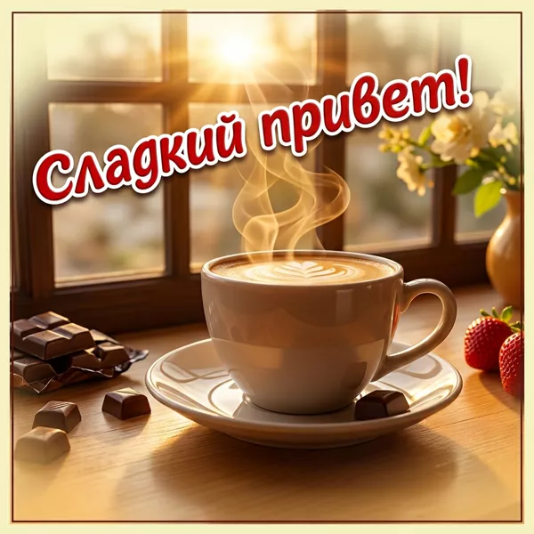 Postcard картинка сладкий приветик