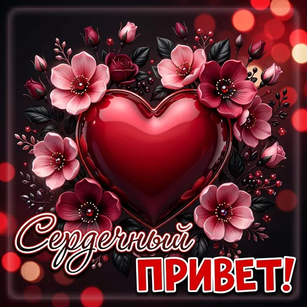 Postcard картинка сердечный привет
