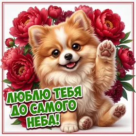 Postcard картинка люблю тебя до самого неба