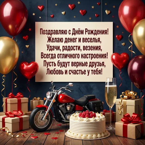 Picture поздравляю с днем рождения, желаю денег и веселья