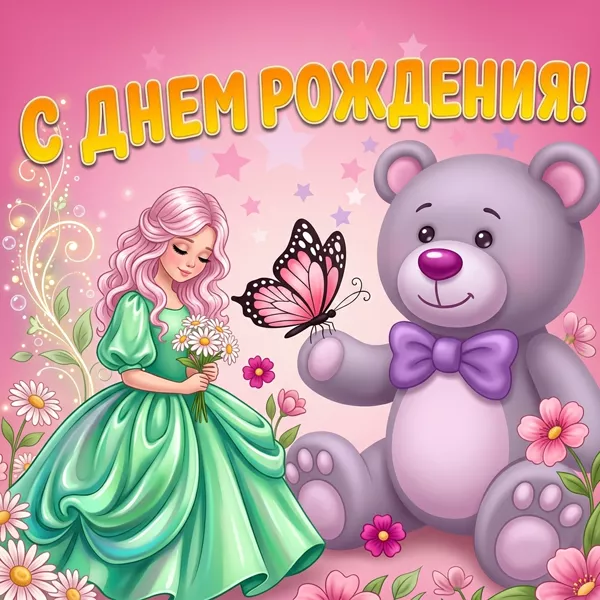 Открытка хорошая картинка днем рождения девочке