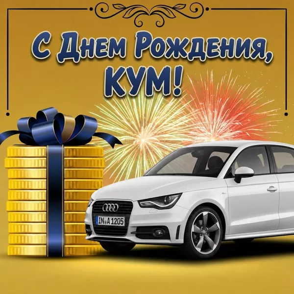 Открытка красивая картинка с днем рождения куму