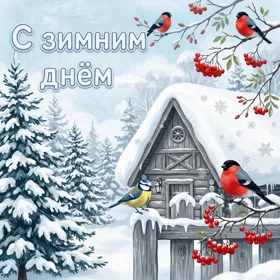 Открытка картинка зимний день