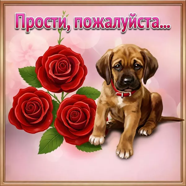 Открытка картинка прости с розой