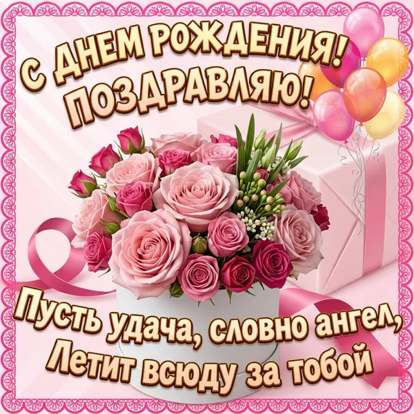 Открытка креативная открытка с днем рождения женщине