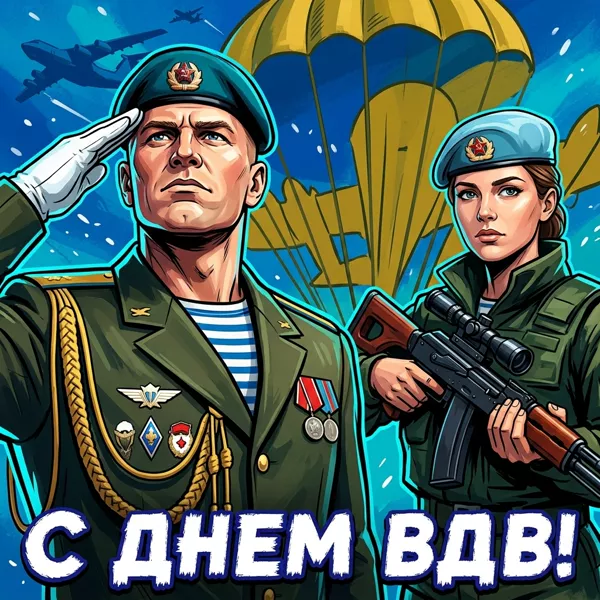 Открытка прикольная картинка с днем вдв