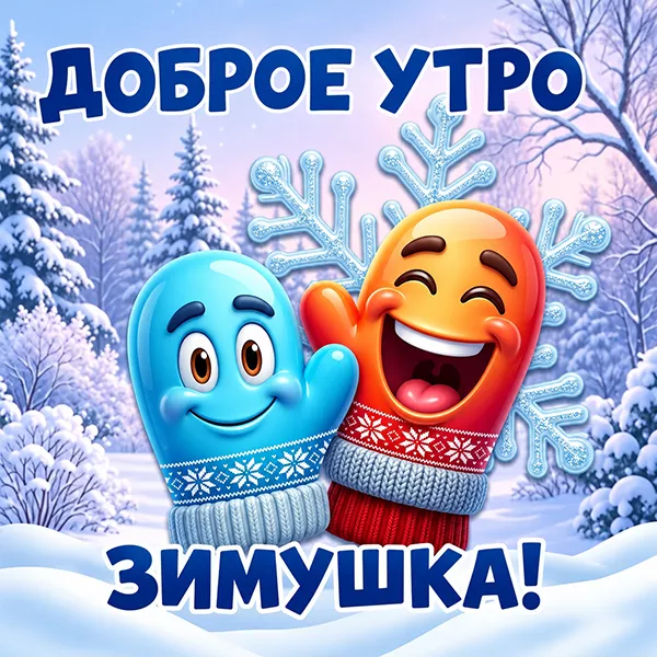 Открытка веселая картинка с зимой