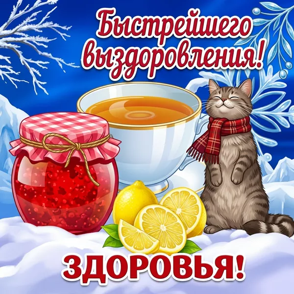 Картинка зимняя картинка выздоравливай