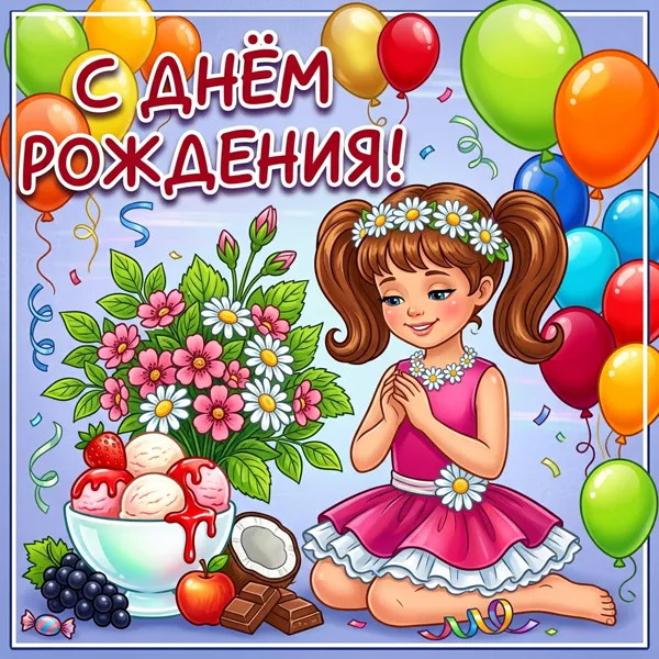 Открытка супер картинка с днем рождения ребенку