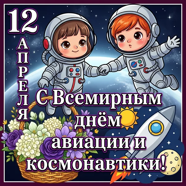 Картинка милая картинка всемирный день авиации и космонавтики