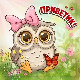 Картинка картинка привет с совой