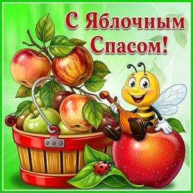 Открытка картинка с яблочным спасом, пусть каждый день приносит радость