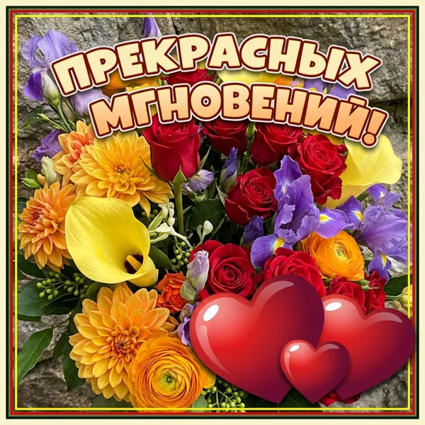 Открытка добрая картинка прекрасных мгновений