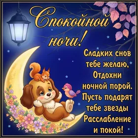 Открытка добрая картинка волшебной спокойной ночи
