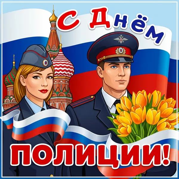 Открытка праздничная картинка с днем полиции