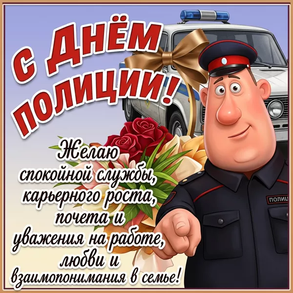Открытка картинка с днём полиции удачи и больших успехов