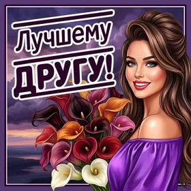 Открытка супер картинка лучшему другу